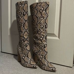 Steve Madden snake print knee high boots